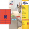 AVERY ZWECKFORM 3452 LABEL RED 105X37MM 100SHTS