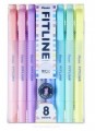 Pentel FITLINE SLW11P-8 粉彩色系水性雙頭螢光筆 8色組