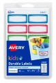 Avery® Kids Durable Labels, Permanent Adhesive, Assorted Border Colors, Handwrite, 3/4