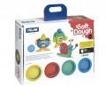 Kit 4 cans 116 g Soft Dough with tools 'Funny faces'